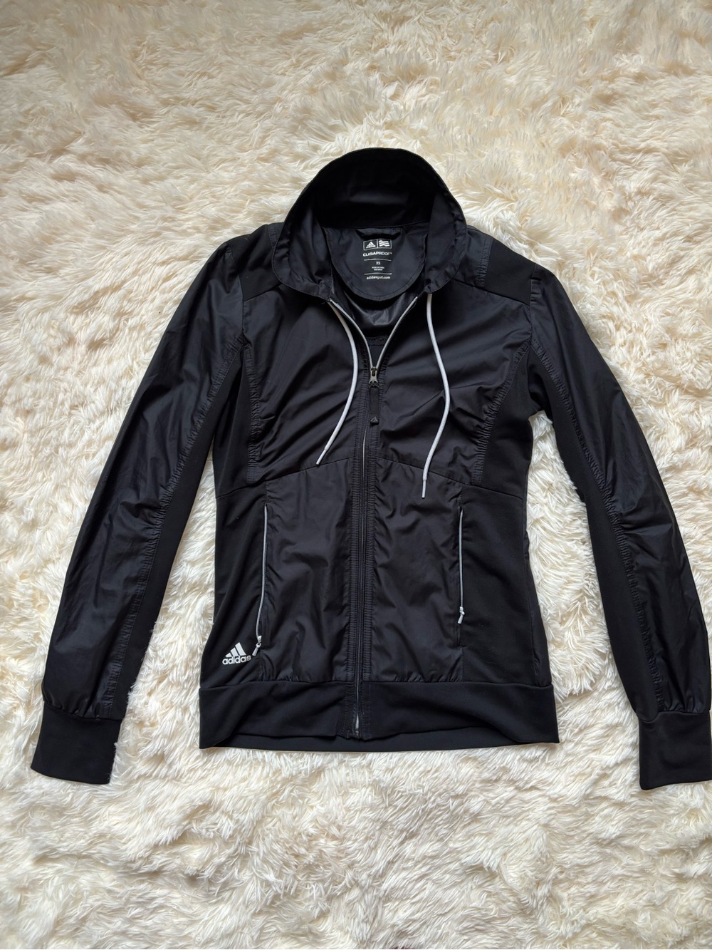 Adidas ClimaProof Golf Full Zip Jacket Black Mock Neck Womens XS